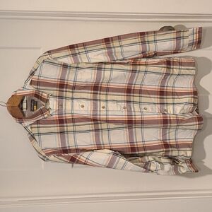 NWOT Eddie Bauer Classic Fit Travex Plaid Button Up Size Large